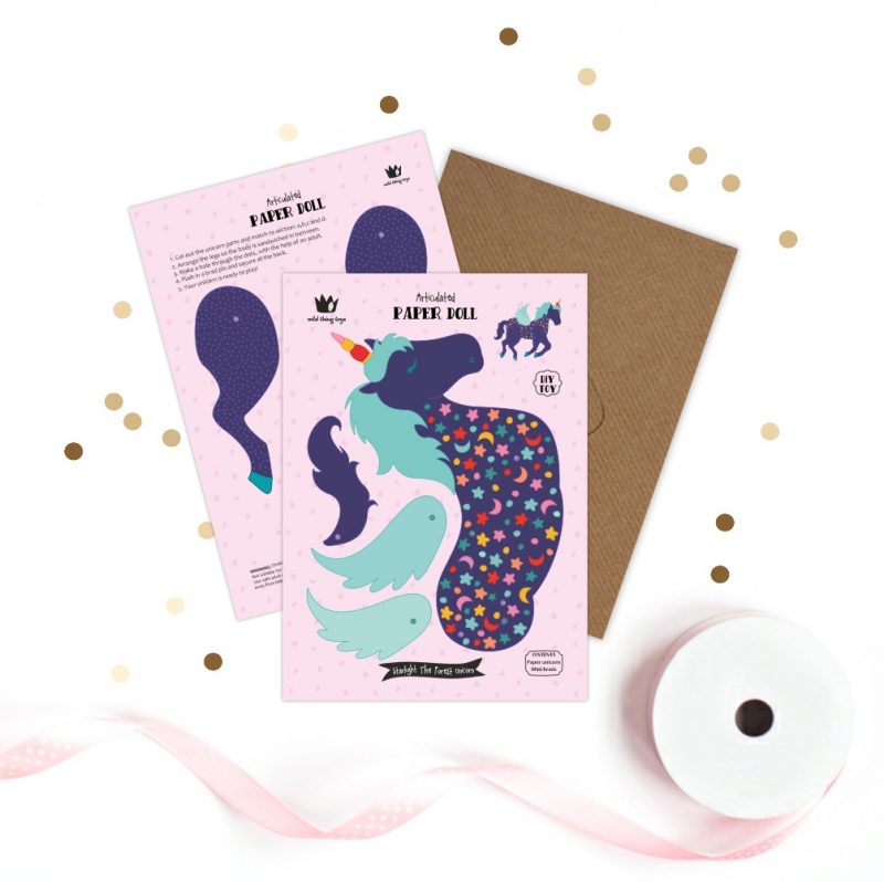 Articulated Paper Toy Unicorn Wild Thing Toys